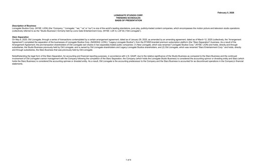 Thumbnail Lionsgate Studios Quarterly Report 2026-q3