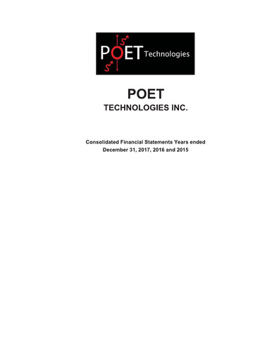 Thumbnail POET Technologies Financial Statement 2017