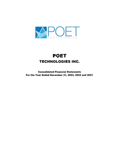 Vorschaubild POET Technologies Finanzmitteilung 2023