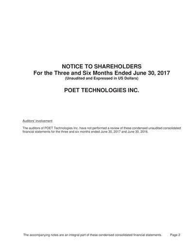Thumbnail POET Technologies Quarterly Report 2017-q2
