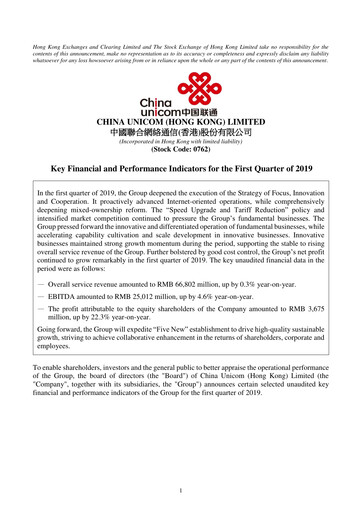 Thumbnail China Unicom Quarterly Report 2019-q1