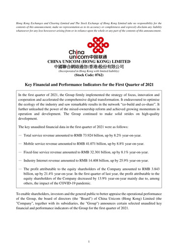 Thumbnail China Unicom Quarterly Report 2021-q1