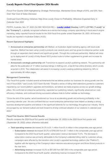 Miniature Locafy Rapport trimestriel 2024-q1