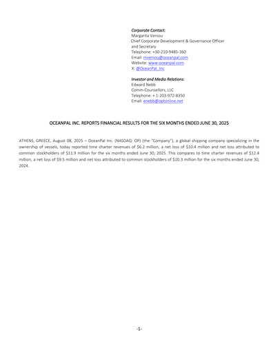 Thumbnail OceanPal Half-year Report 2025-h1