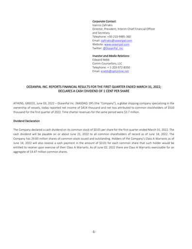 Thumbnail OceanPal Quarterly Report 2022-q1