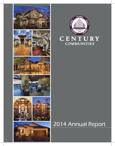 Thumbnail Century Communities
 Annual Report 2014