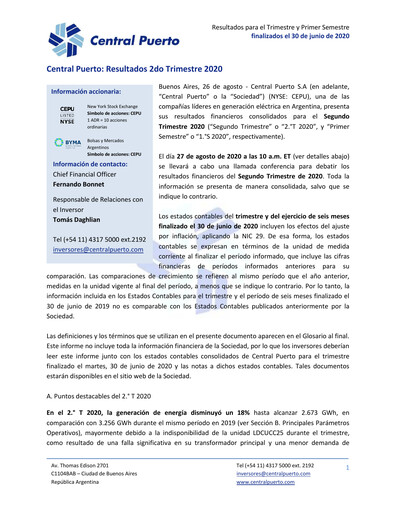 Thumbnail Central Puerto
 Quarterly Report 2020-q2