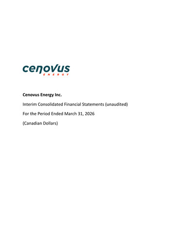 Thumbnail Cenovus Energy
 Quarterly Report 2026-q1