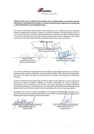 Thumbnail Cemex Annual Report 2021