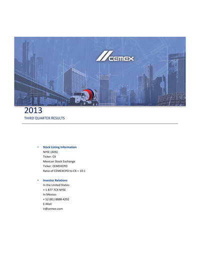 Vorschaubild Cemex Quartalsbericht 2013-q3