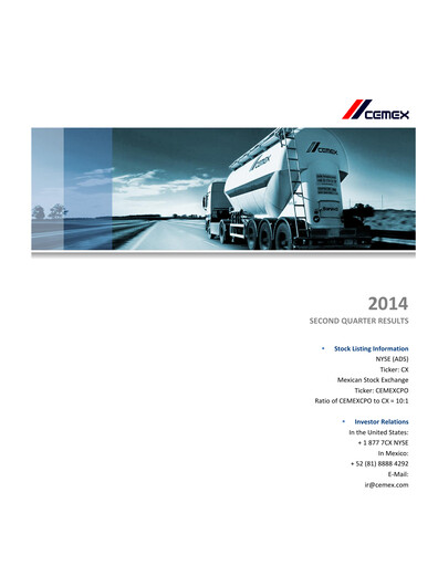 Vorschaubild Cemex Quartalsbericht 2014-q2