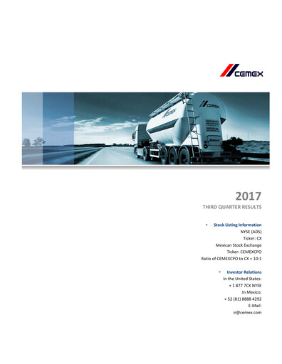 Thumbnail Cemex Quarterly Report 2017-q3