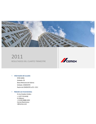 Vorschaubild Cemex Quartalsbericht 2011-q4