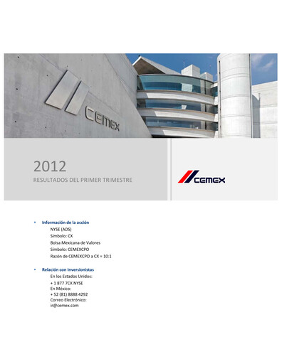 Vorschaubild Cemex Quartalsbericht 2012-q1