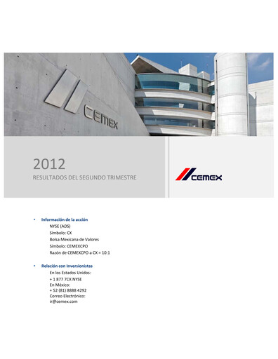Vorschaubild Cemex Quartalsbericht 2012-q2