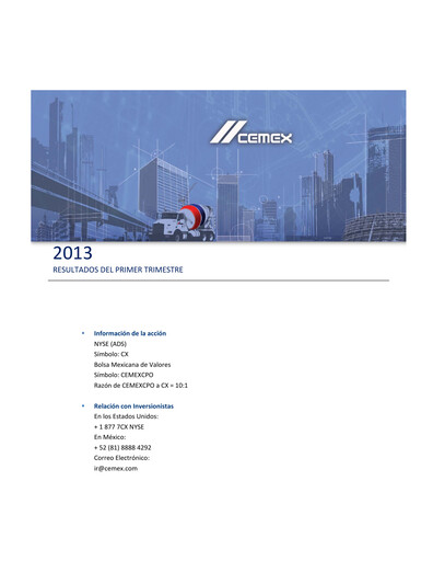 Vorschaubild Cemex Quartalsbericht 2013-q1