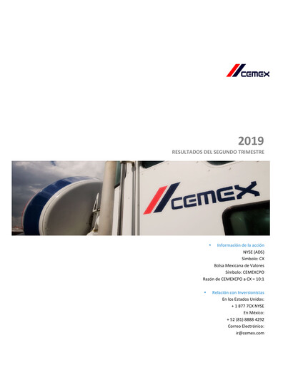 Vorschaubild Cemex Quartalsbericht 2019-q2