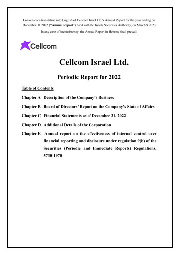 Thumbnail Cellcom Israel Annual Report 2022