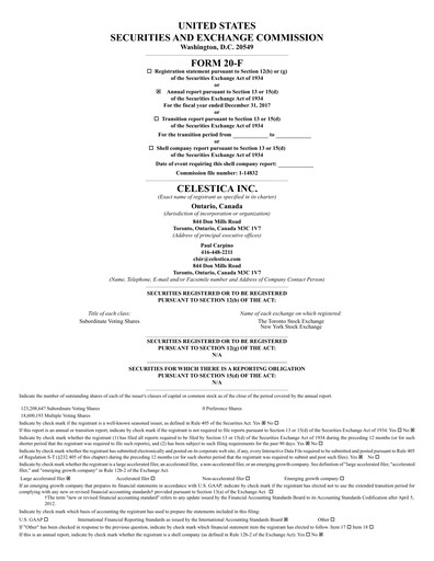 Thumbnail Celestica Annual Report 2017