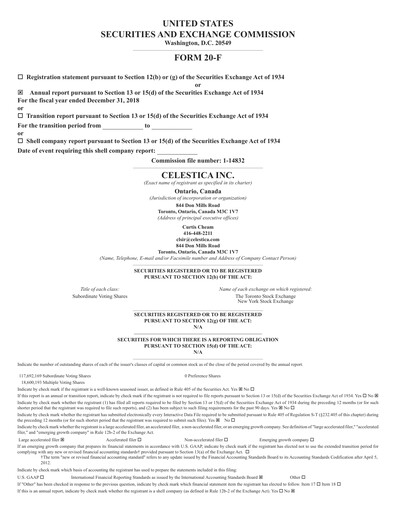 Thumbnail Celestica Annual Report 2018