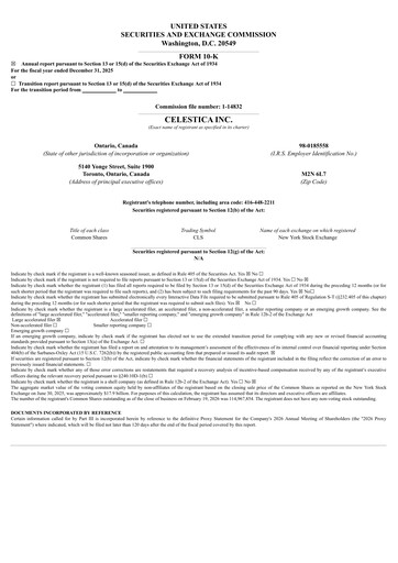 Thumbnail Celestica Annual Report 2025