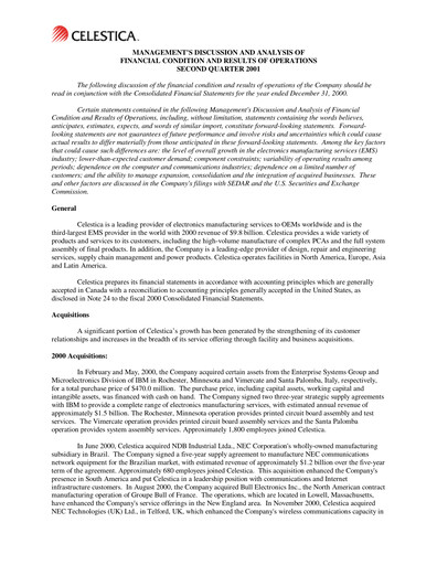 Thumbnail Celestica Quarterly Report 2001-q2