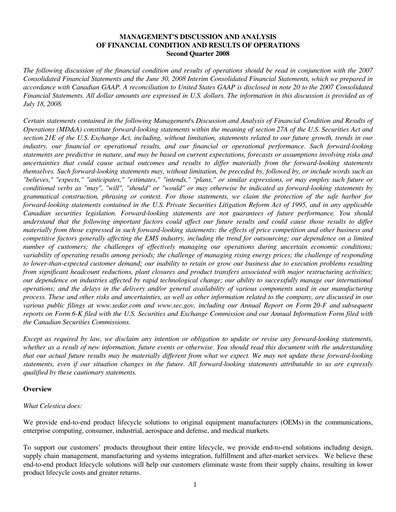 Thumbnail Celestica Quarterly Report 2008-q2