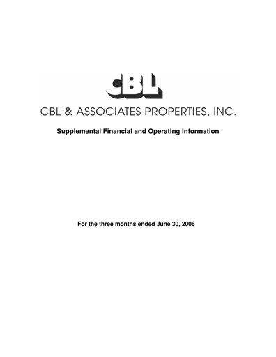 Thumbnail CBL Properties
 Quarterly Report 2006-q2