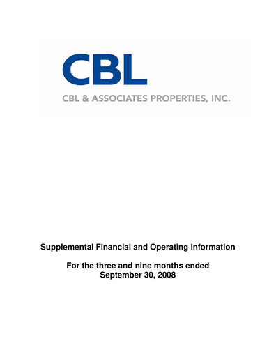 Thumbnail CBL Properties
 Quarterly Report 2008-q3