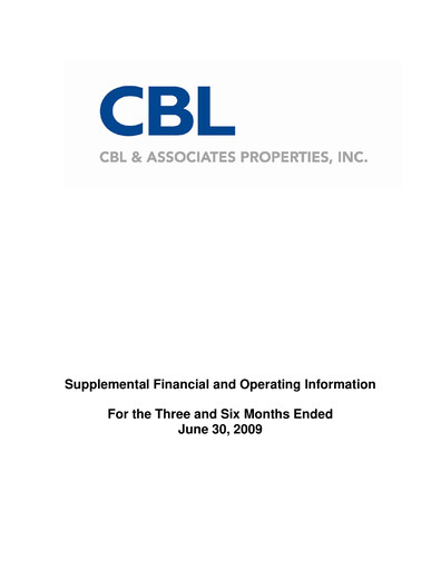 Thumbnail CBL Properties
 Quarterly Report 2009-q2