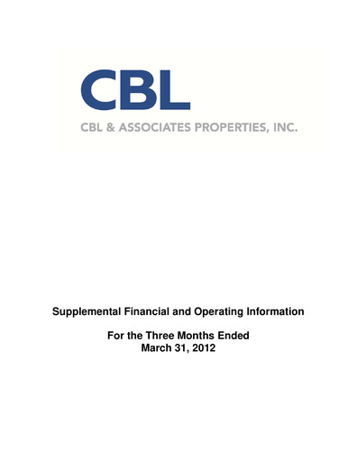 Thumbnail CBL Properties
 Quarterly Report 2012-q1