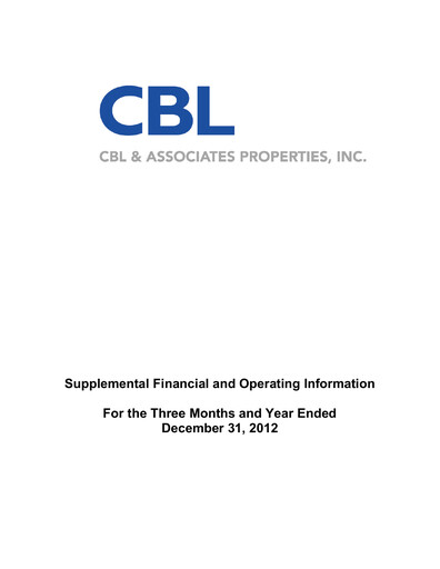 Thumbnail CBL Properties
 Quarterly Report 2012-q4