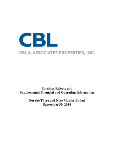 Thumbnail CBL Properties
 Quarterly Report 2014-q3