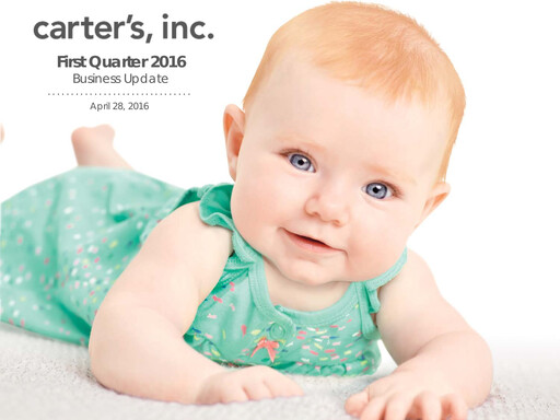 Thumbnail Carter's Quarterly Report 2016-q1