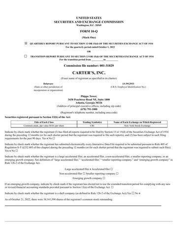 Vorschaubild Carter's Quartalsbericht 2022-q3