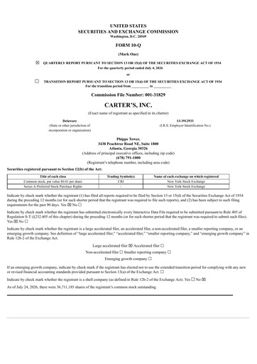 Vorschaubild Carter's Quartalsbericht 2026-q2