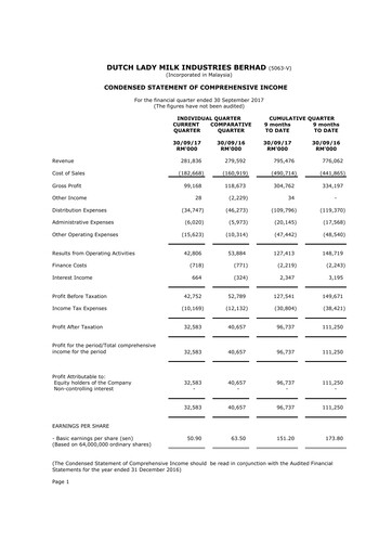 Thumbnail Dutch Lady Milk Industries Quarterly Report 2017-q3