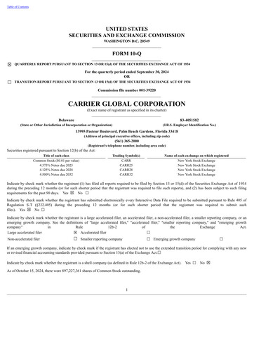 Thumbnail Carrier Global Quarterly Report 2024-q3