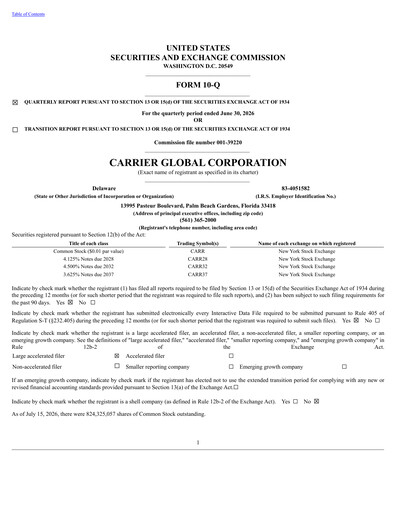 Thumbnail Carrier Global Quarterly Report 2026-q2