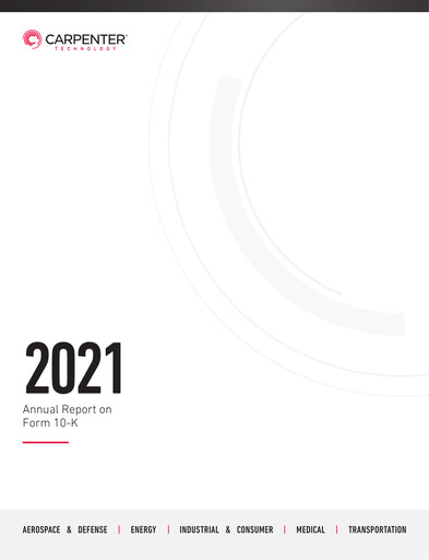 Thumbnail Carpenter Technology Annual Report 2021