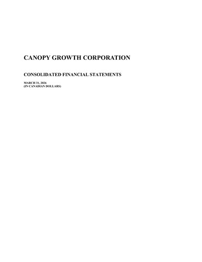 Thumbnail Canopy Growth Financial Statement 2026