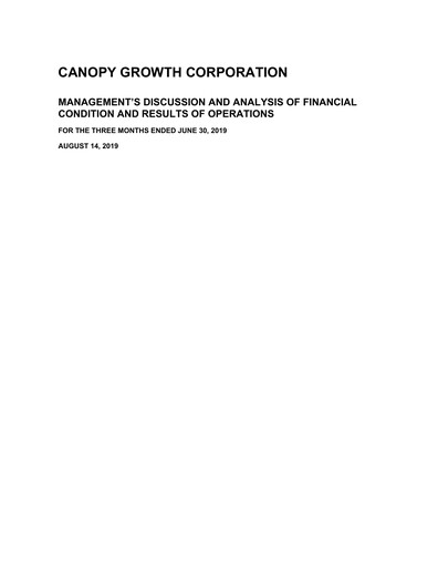 Vorschaubild Canopy Growth Quartalsbericht 2020-q1