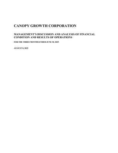 Thumbnail Canopy Growth Quarterly Report 2026-q1