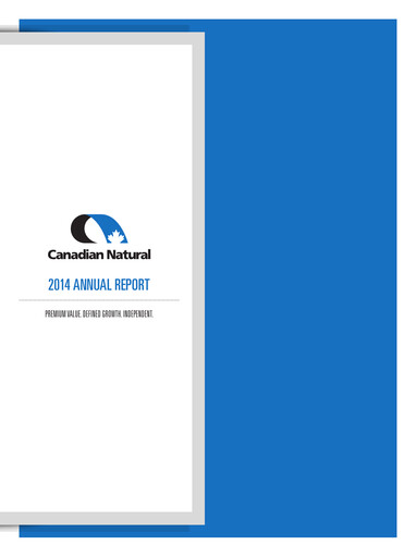 Thumbnail Canadian Natural Resources Annual Report 2014