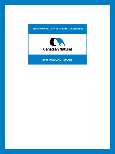 Thumbnail Canadian Natural Resources Annual Report 2016