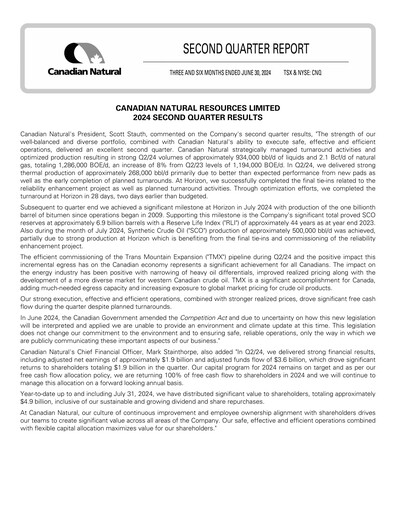 Thumbnail Canadian Natural Resources Quarterly Report 2024-q2
