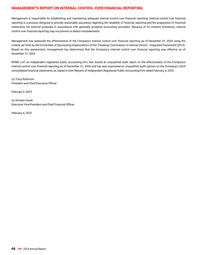 Thumbnail Canadian National Railway Financial Statement 2024