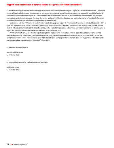 Thumbnail Canadian National Railway Financial Statement 2021