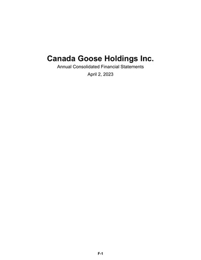 Thumbnail Canada Goose
 Financial Statement fy2023