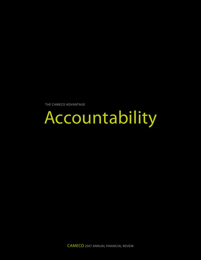 Thumbnail Cameco
 Annual Report 2007